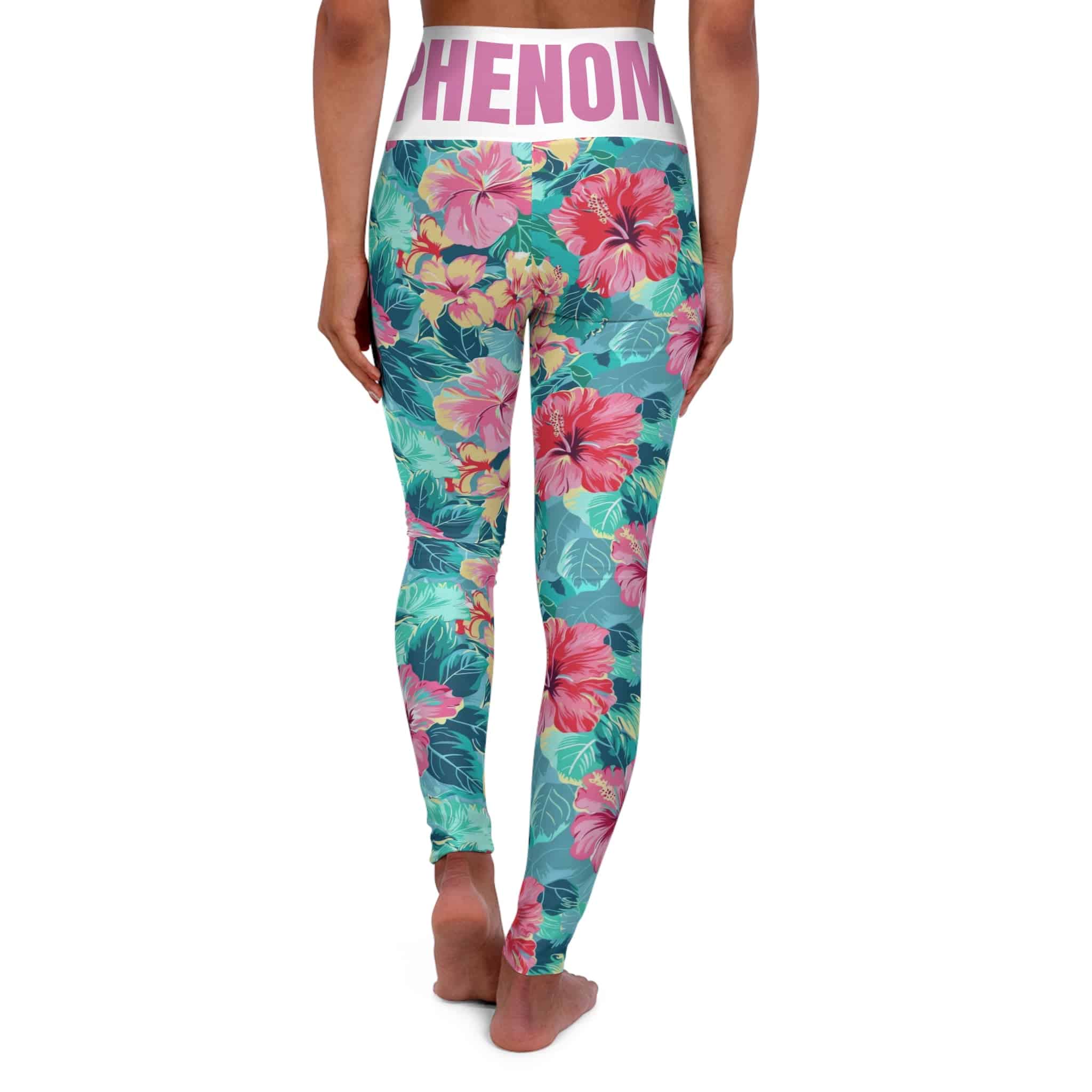 PHENOM - High Waisted Hibiscus Yoga Leggings