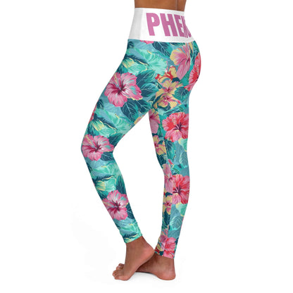 PHENOM - High Waisted Hibiscus Yoga Leggings