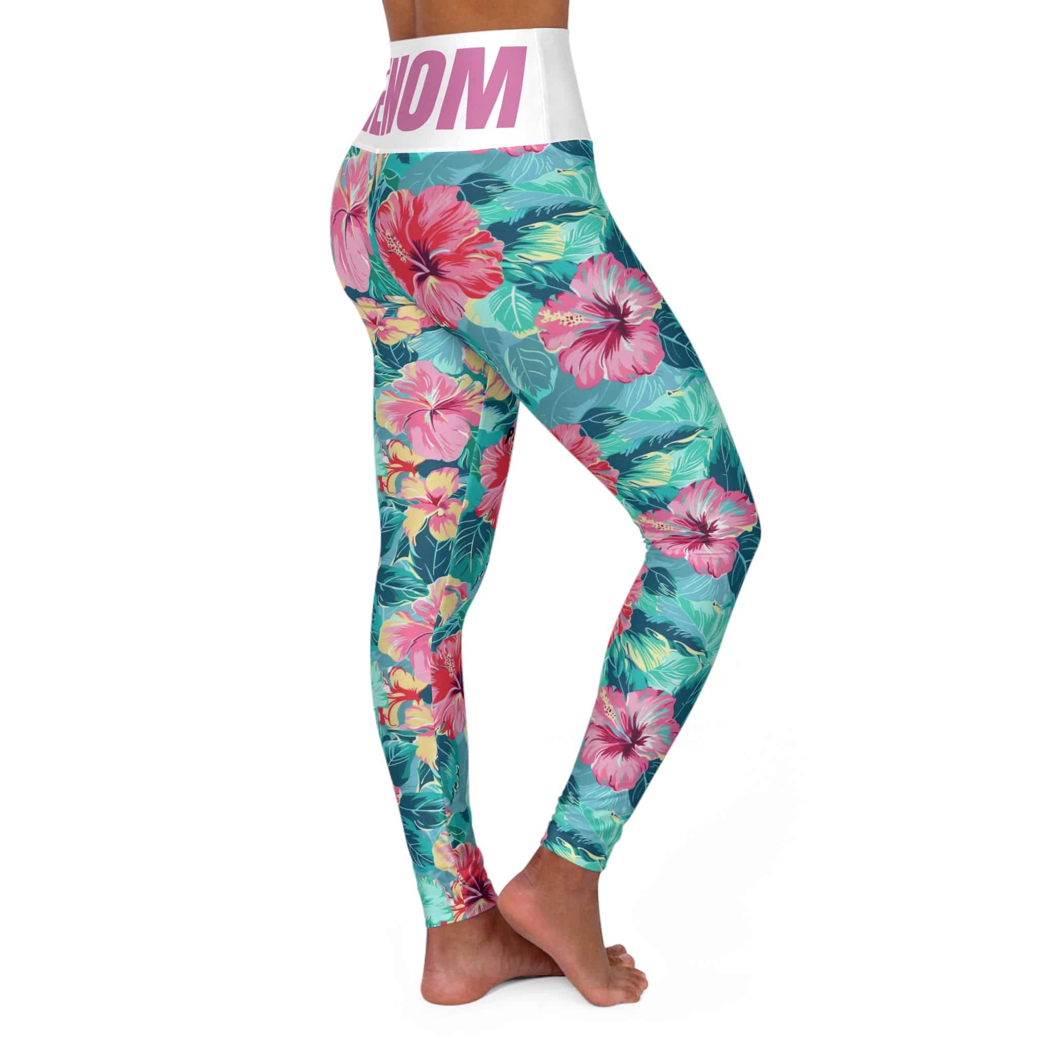 PHENOM - High Waisted Hibiscus Yoga Leggings