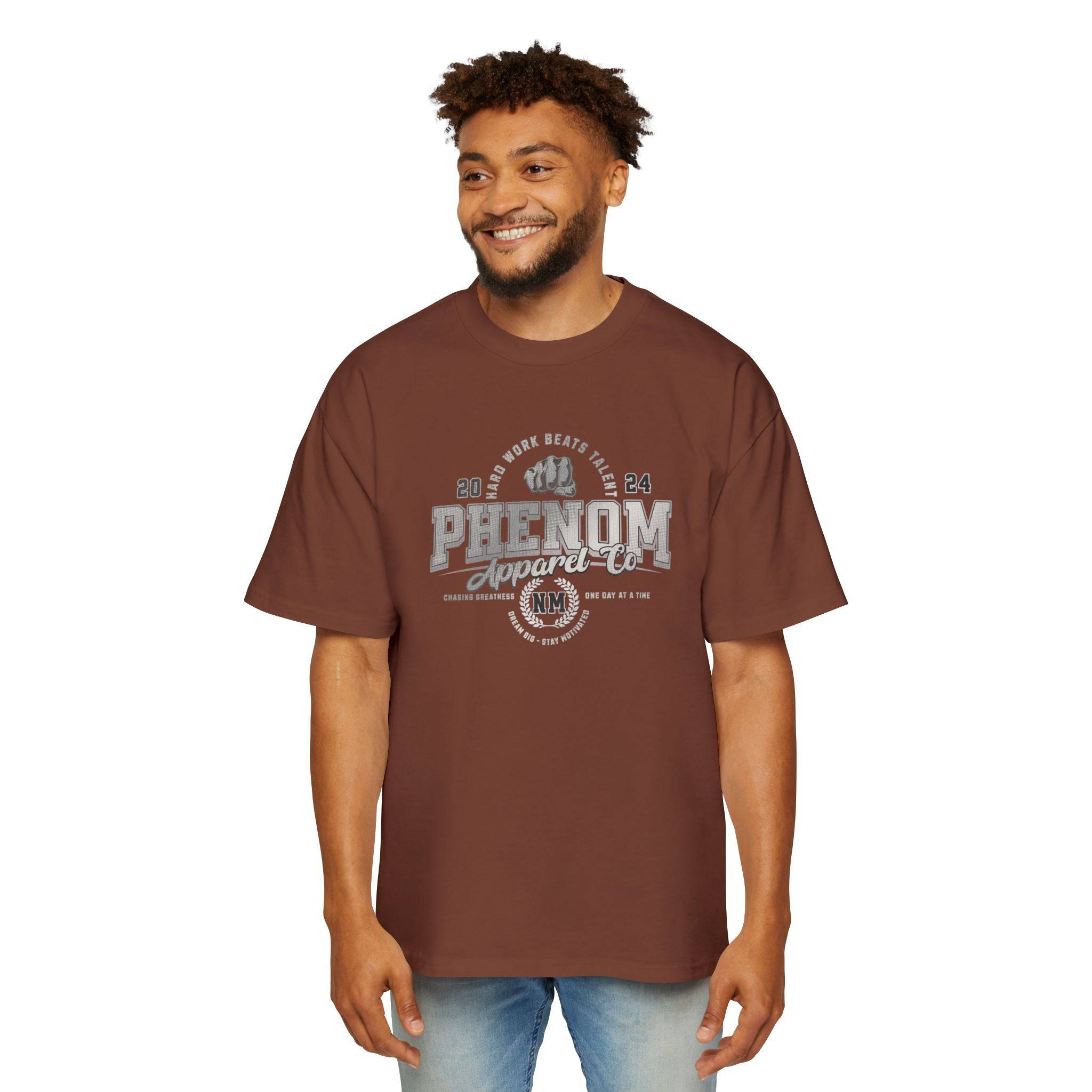 PHENOM - Oversized Tee - Hard Work – Motivational Fitness Wea