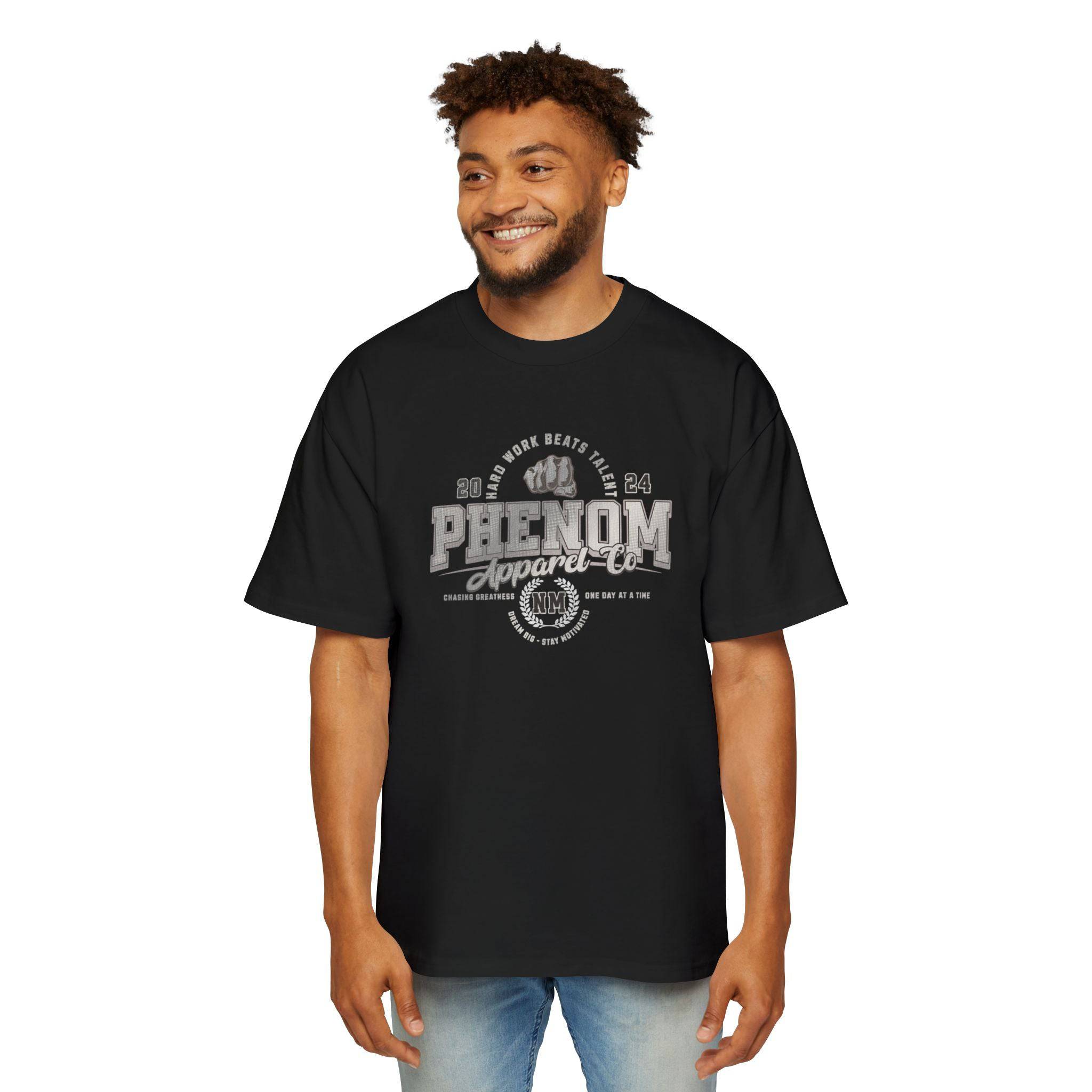 PHENOM - Oversized Tee - Hard Work – Motivational Fitness Wea