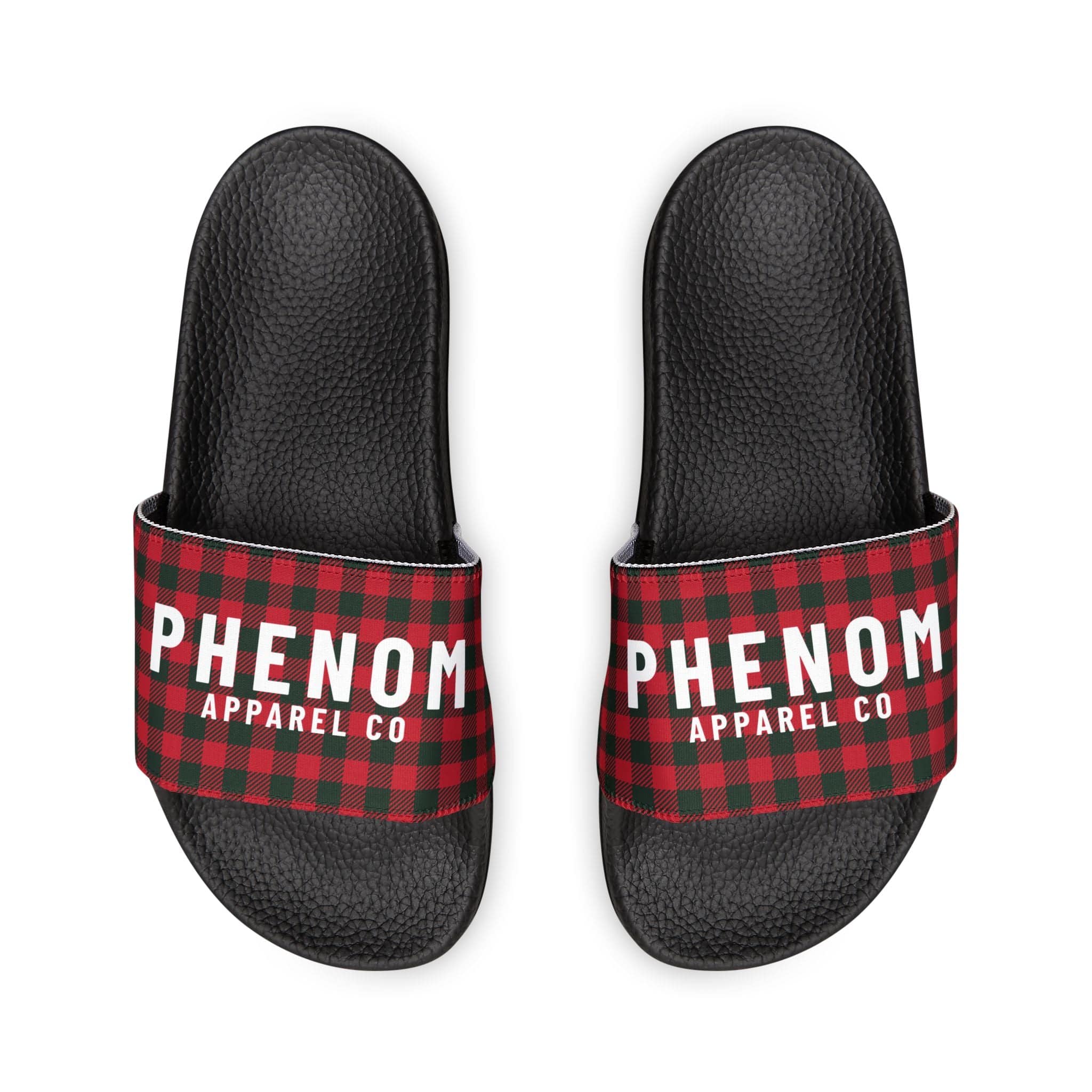 PHENOM - Men's Removable-Strap Slides - Plaid