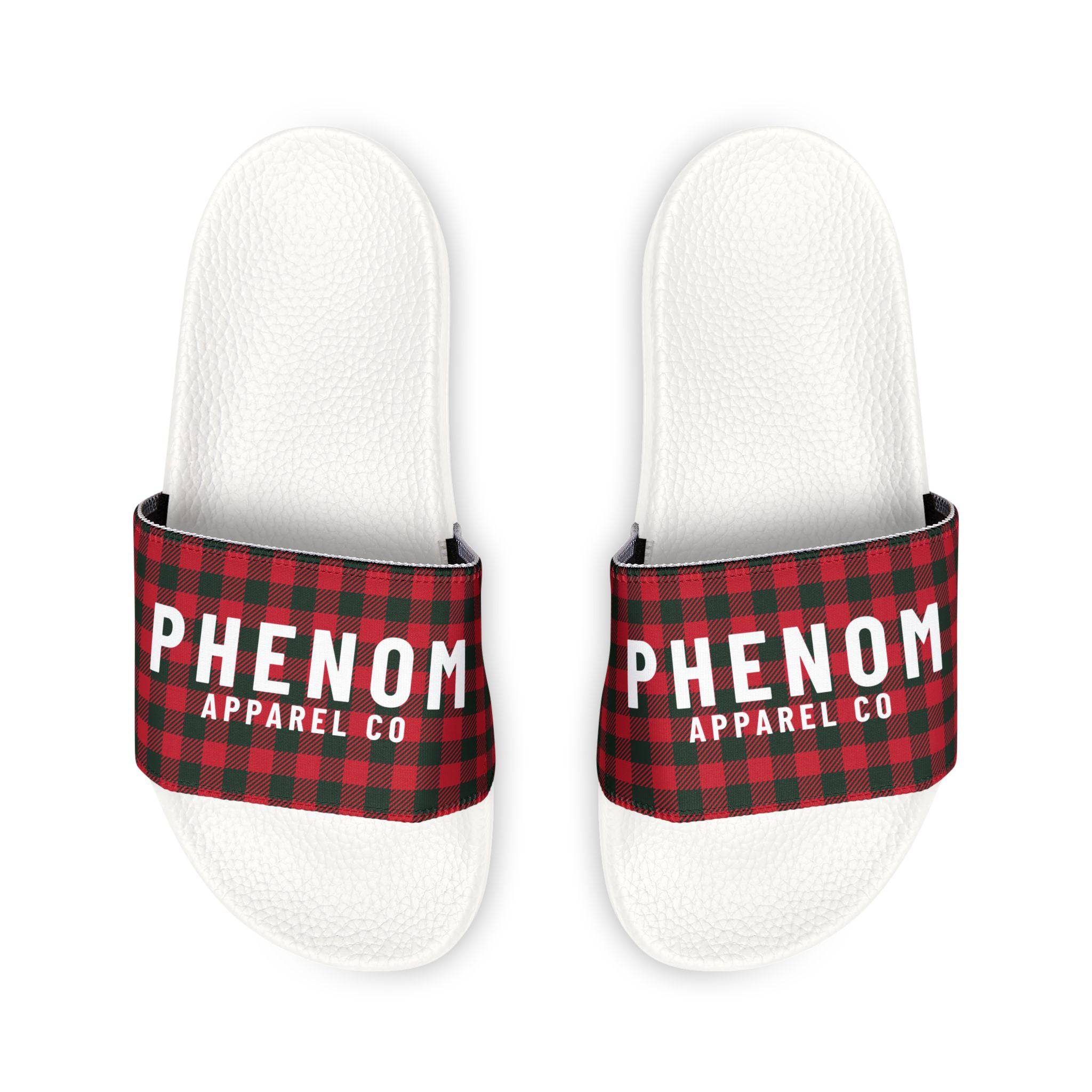 PHENOM - Men's Removable-Strap Slides - Plaid