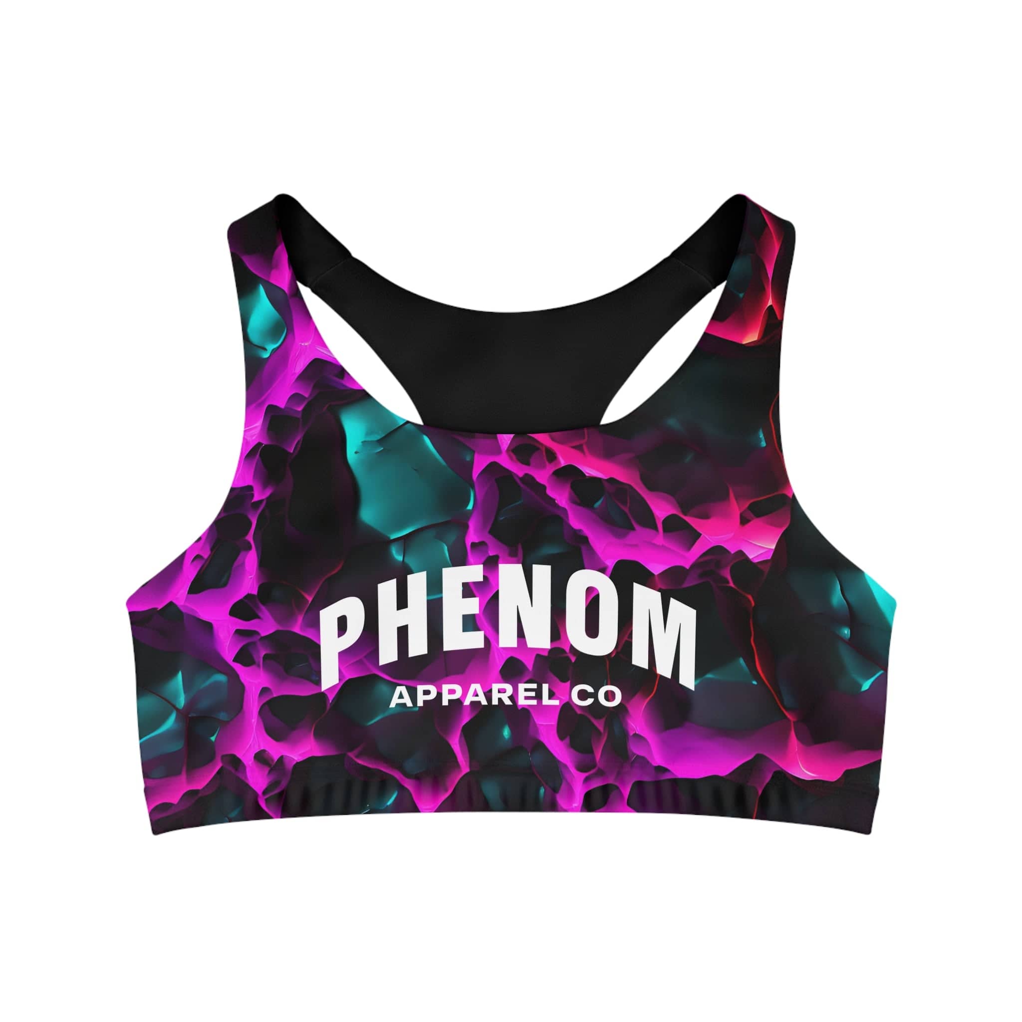 PHENOM - Women's Purple and Black Splash Sports Bra