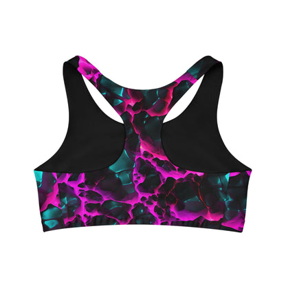 PHENOM - Women's Purple and Black Splash Sports Bra